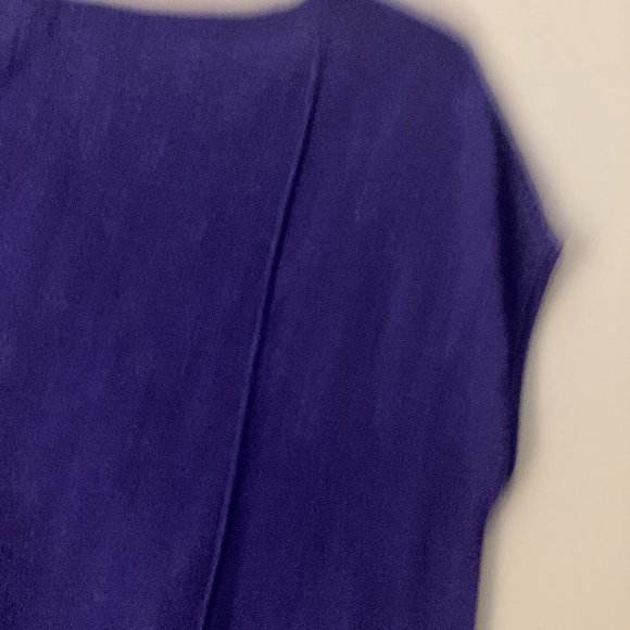 Eileen Fisher Blue Organic Linen Cotton Blend Shirt Sleeveless Size XS - Picture 6 of 7